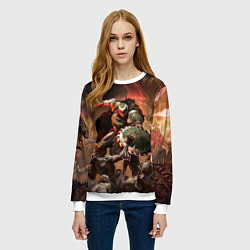 Свитшот женский Doom dark ages, цвет: 3D-белый — фото 2