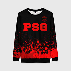 Свитшот женский PSG - red gradient посередине, цвет: 3D-черный