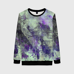 Свитшот женский Абстракция - atomic violet in green, цвет: 3D-черный