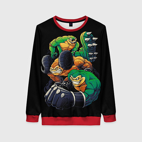 Женский свитшот Battletoads trio / 3D-Красный – фото 1
