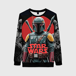Свитшот женский Boba Fett звездные войны, цвет: 3D-черный