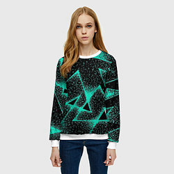 Свитшот женский The triangle is light blue, цвет: 3D-белый — фото 2