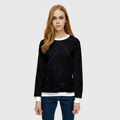 Женский свитшот Color purple line / 3D-Белый – фото 3