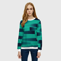 Свитшот женский Color light blue square, цвет: 3D-белый — фото 2