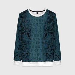 Женский свитшот Руны и скандинавская татуировка Одина