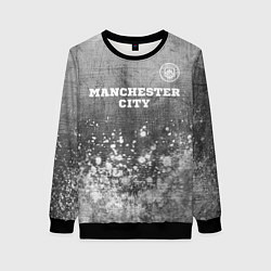 Свитшот женский Manchester City - grey gradient посередине, цвет: 3D-черный