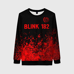 Свитшот женский Blink 182 - red gradient посередине, цвет: 3D-черный