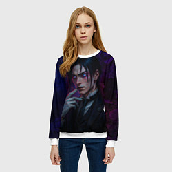 Свитшот женский Себастьян Михаэлис реализм, цвет: 3D-белый — фото 2