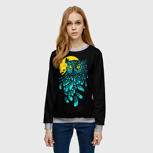 Женский свитшот Night owl / 3D-Меланж – фото 3