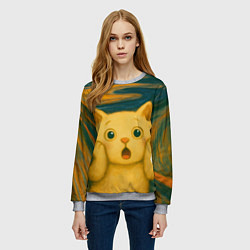 Свитшот женский Котёночкин крик, цвет: 3D-меланж — фото 2