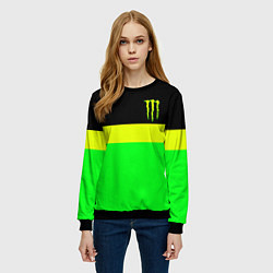Свитшот женский Monster energy полосы, цвет: 3D-черный — фото 2