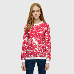 Свитшот женский Розовый пятнистый, цвет: 3D-белый — фото 2