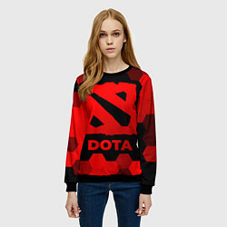 Свитшот женский Dota - red gradient, цвет: 3D-черный — фото 2