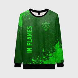 Свитшот женский In Flames - green gradient вертикально, цвет: 3D-черный
