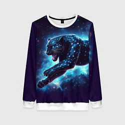 Свитшот женский Fantastic star panther - ai art fantasy, цвет: 3D-белый