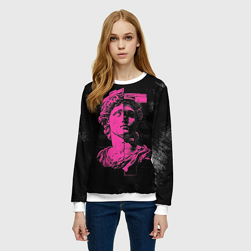 Женский свитшот Скульптура гранж арт / 3D-Белый – фото 3