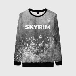 Женский свитшот Skyrim - grey gradient посередине