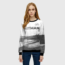 Свитшот женский Hitman - white gradient посередине, цвет: 3D-черный — фото 2