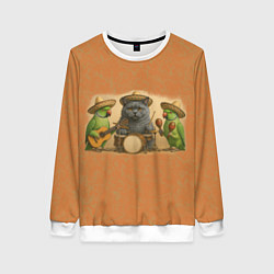 Свитшот женский Надежды маленький оркестрик в оранжевом, цвет: 3D-белый