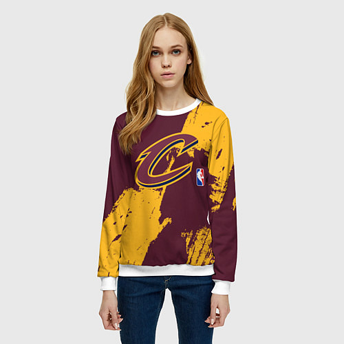 Женский свитшот Cleveland Cavaliers NBA team / 3D-Белый – фото 3