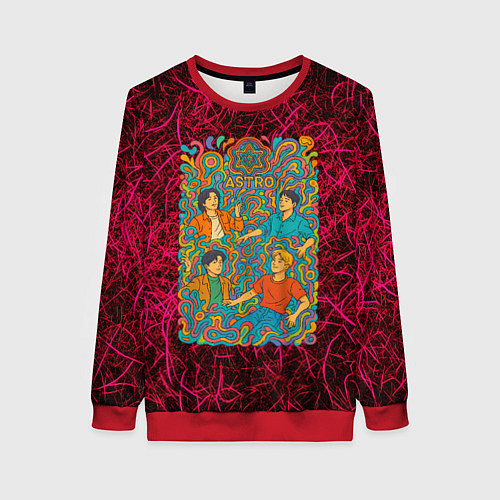 Женский свитшот Astro в стиле психоделики / 3D-Красный – фото 1