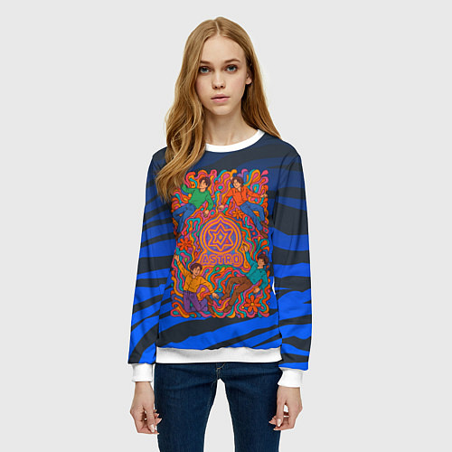 Женский свитшот Astro психоделика / 3D-Белый – фото 3