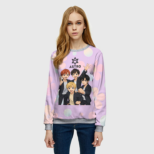 Женский свитшот Astro anime / 3D-Меланж – фото 3