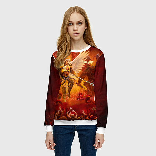 Женский свитшот Сангвиний великий ангел / 3D-Белый – фото 3