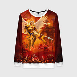 Свитшот женский Сангвиний великий ангел, цвет: 3D-белый