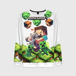 Свитшот женский World of minecraft, цвет: 3D-белый