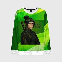 Свитшот женский Билли Айлиш в стиле ниндзи, цвет: 3D-белый