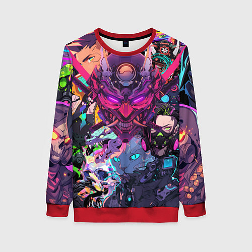 Женский свитшот Стиль Cyberpunk / 3D-Красный – фото 1