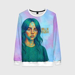 Свитшот женский Билли Айлиш из мозаики, цвет: 3D-белый