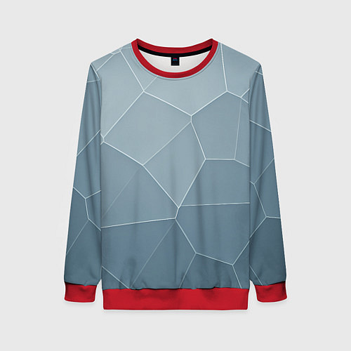 Женский свитшот Текстура из неровных плит / 3D-Красный – фото 1