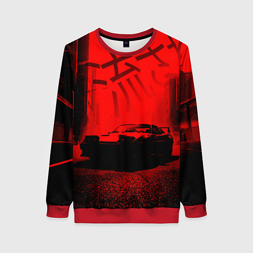 Женский свитшот Японский спорткар / 3D-Красный – фото 1