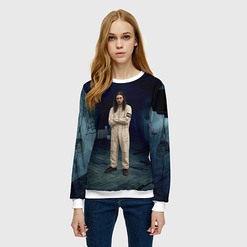 Женский свитшот Bones - образ психа / 3D-Белый – фото 3