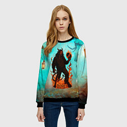 Свитшот женский Bones в стиле демона, цвет: 3D-черный — фото 2