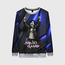 Свитшот женский Победа игрока 456 Игра в кальмара, цвет: 3D-меланж