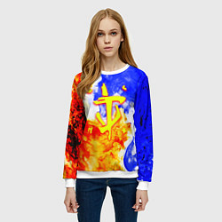 Свитшот женский Doom битва огня, цвет: 3D-белый — фото 2