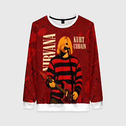 Свитшот женский Нирвана, гранж из 90-х, цвет: 3D-белый