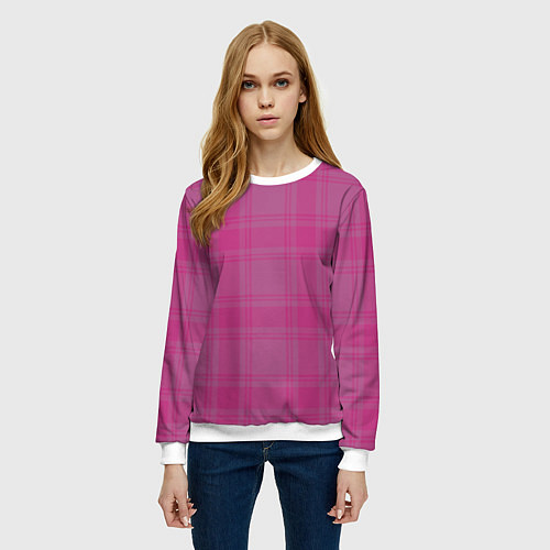 Женский свитшот Checkered pink / 3D-Белый – фото 3
