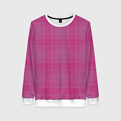 Свитшот женский Checkered pink, цвет: 3D-белый