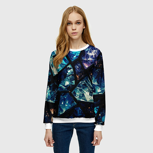 Женский свитшот Текстура драгоценных камней / 3D-Белый – фото 3