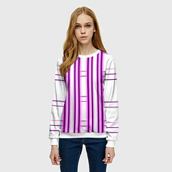 Свитшот женский Neon pink, цвет: 3D-белый — фото 2