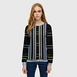 Свитшот женский Neon yellow blue white, цвет: 3D-меланж — фото 2