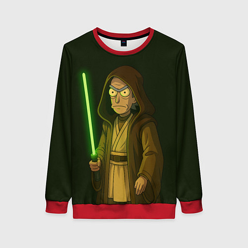 Женский свитшот Рик - магистр-джедай / 3D-Красный – фото 1