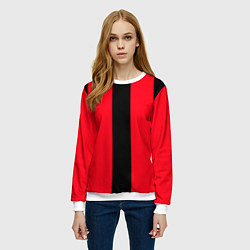 Свитшот женский Color black red line, цвет: 3D-белый — фото 2