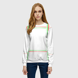 Свитшот женский Neon light green red, цвет: 3D-белый — фото 2