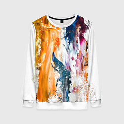Женский свитшот Разноцветные мазки кисти на палитре художника