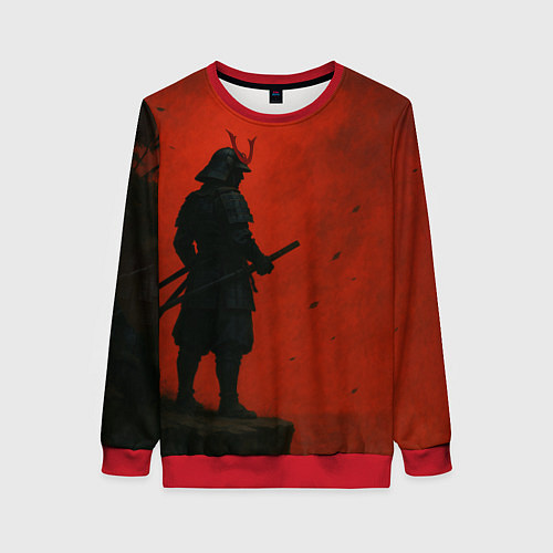 Женский свитшот Ghost of Tsushima - алый / 3D-Красный – фото 1